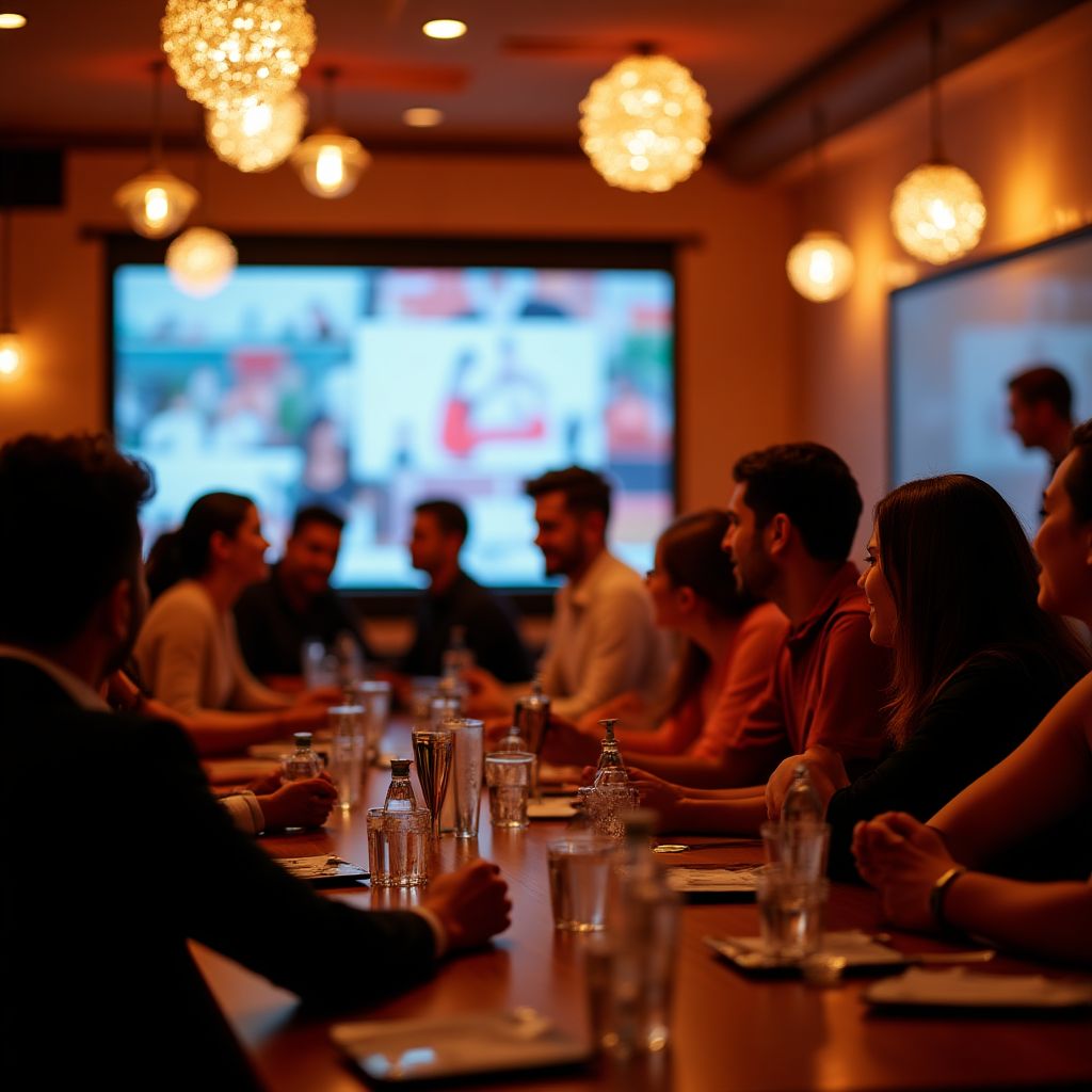 Celebración de resultados con clientes